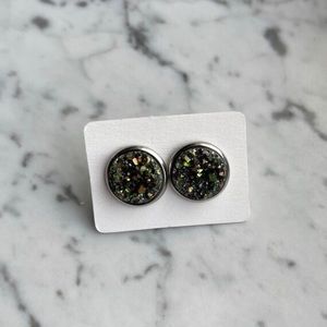 Charcoal Faux Druzy earrings